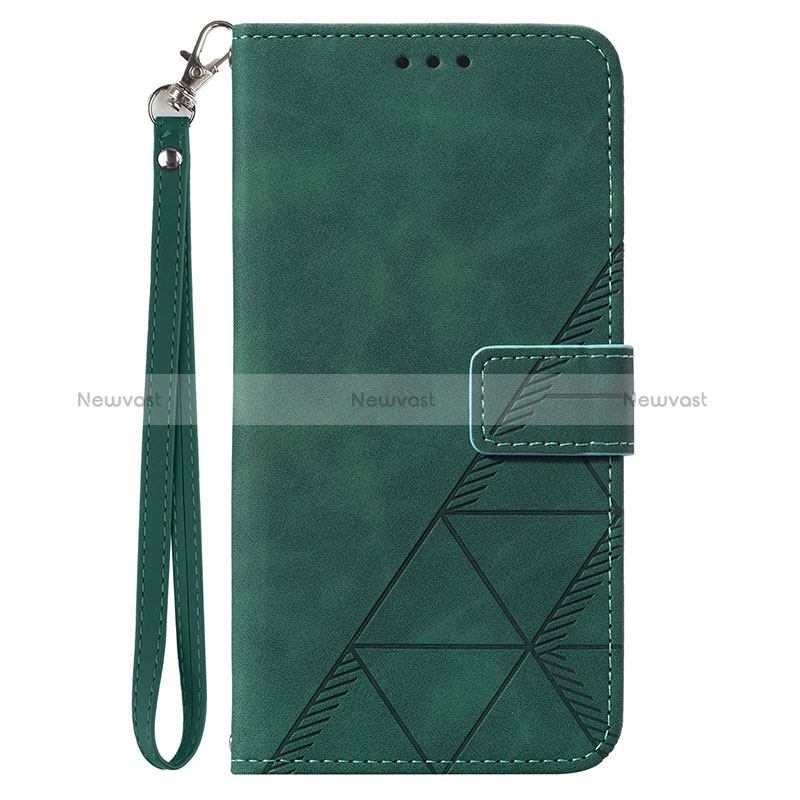 Leather Case Stands Flip Cover Holder Y03B for Samsung Galaxy A32 5G Green