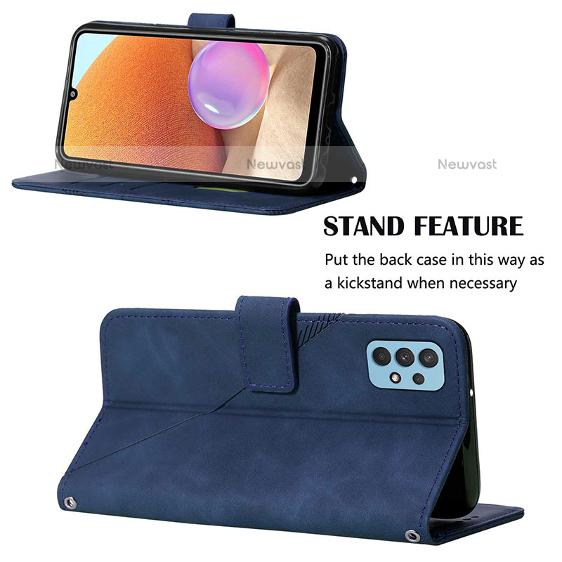 Leather Case Stands Flip Cover Holder Y03B for Samsung Galaxy M32 5G