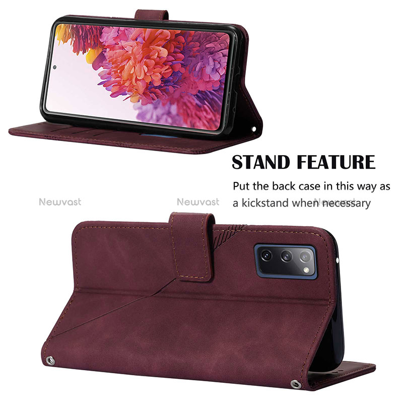 Leather Case Stands Flip Cover Holder Y03B for Samsung Galaxy S20 FE 4G