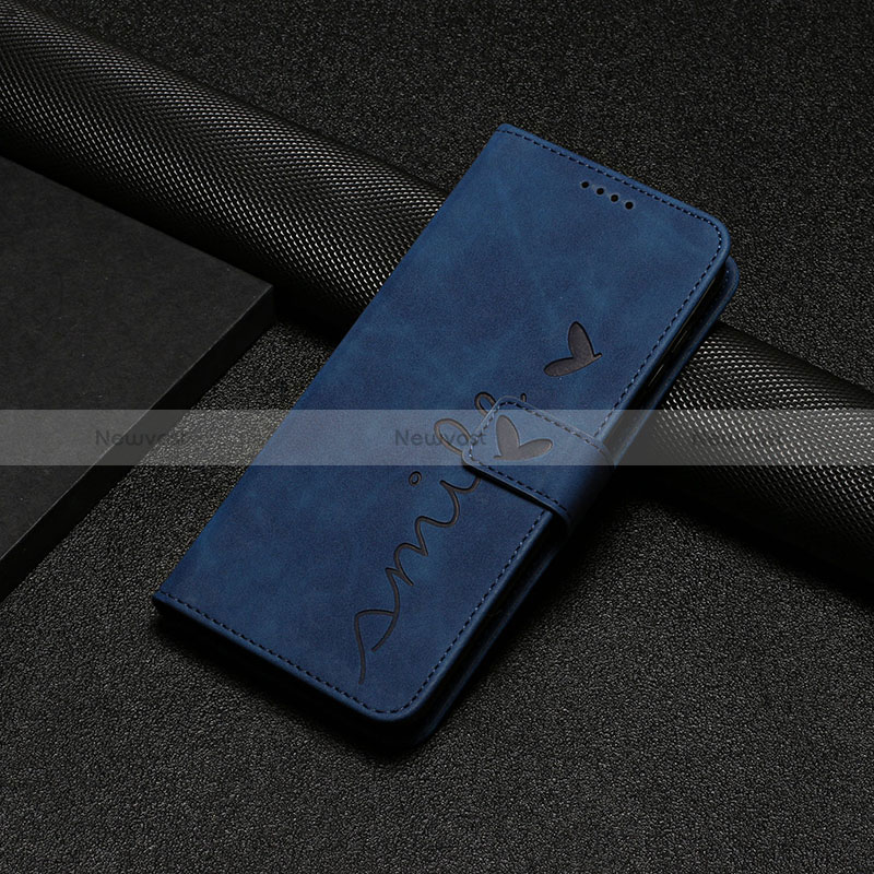 Leather Case Stands Flip Cover Holder Y03X for Huawei Honor 90 Lite 5G Blue