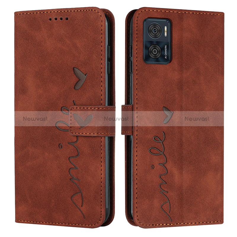 Leather Case Stands Flip Cover Holder Y03X for Motorola Moto E22i