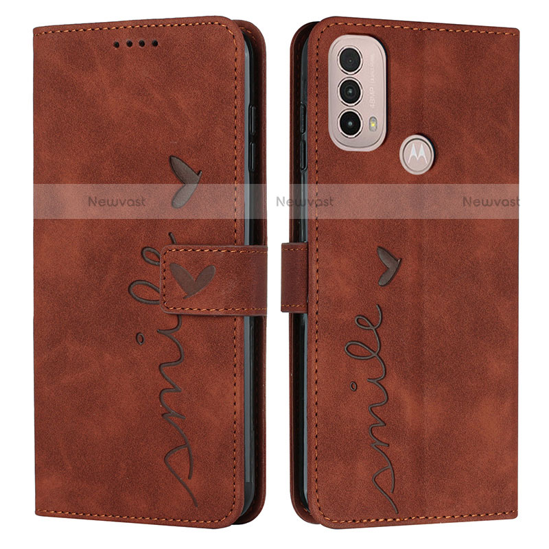 Leather Case Stands Flip Cover Holder Y03X for Motorola Moto E30