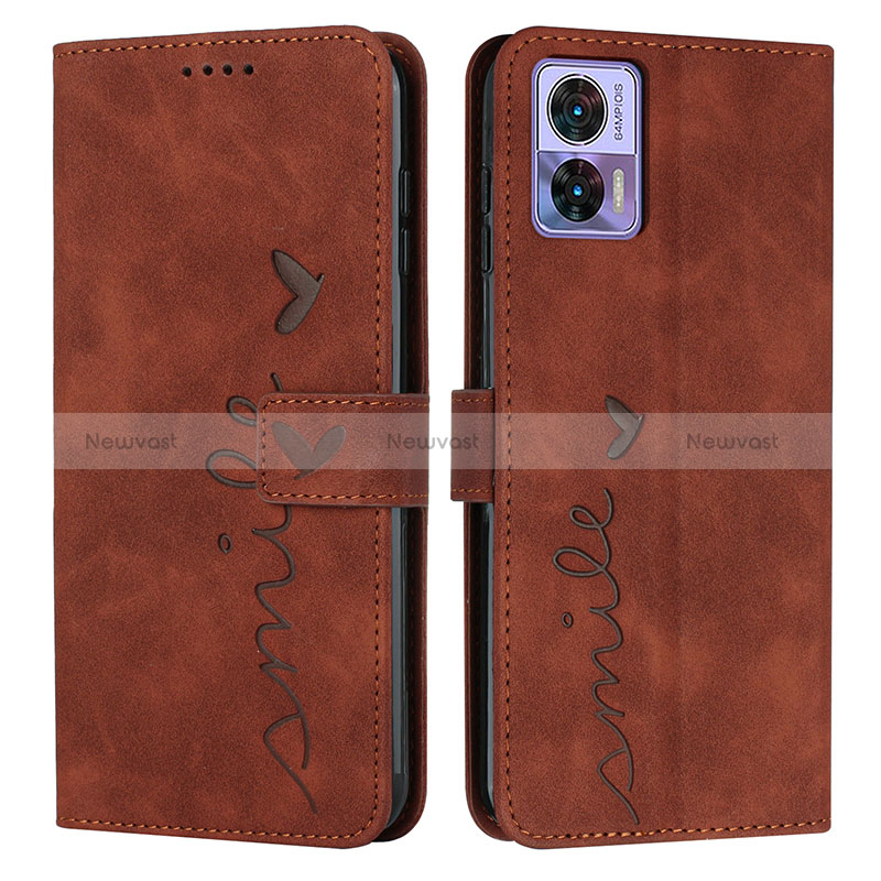 Leather Case Stands Flip Cover Holder Y03X for Motorola Moto Edge 30 Lite 5G