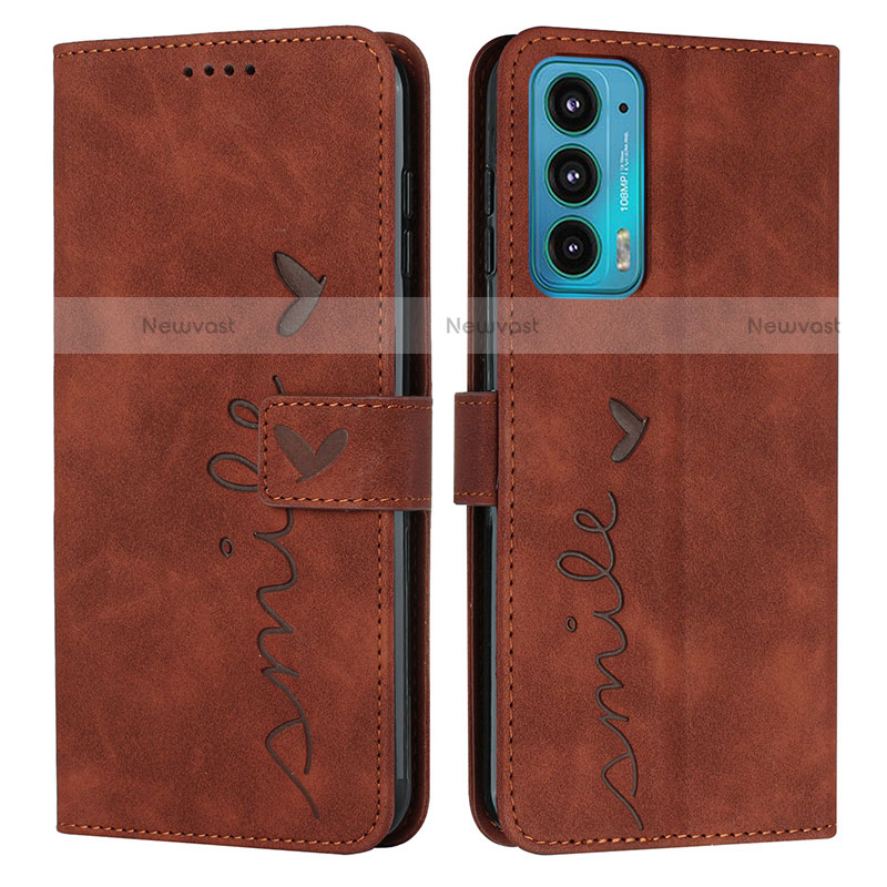 Leather Case Stands Flip Cover Holder Y03X for Motorola Moto Edge Lite 5G