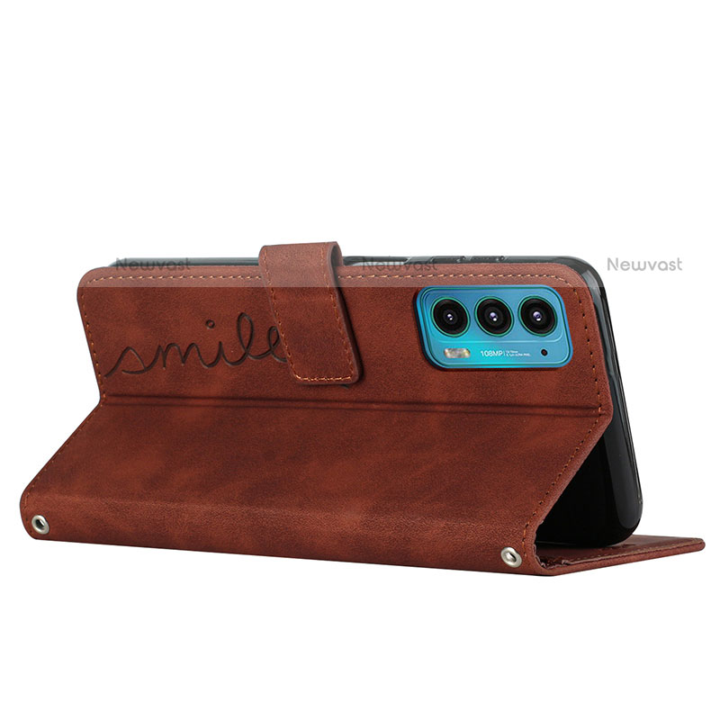 Leather Case Stands Flip Cover Holder Y03X for Motorola Moto Edge Lite 5G