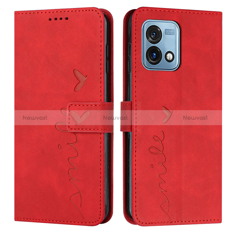 Leather Case Stands Flip Cover Holder Y03X for Motorola Moto G Stylus (2023) 4G Red