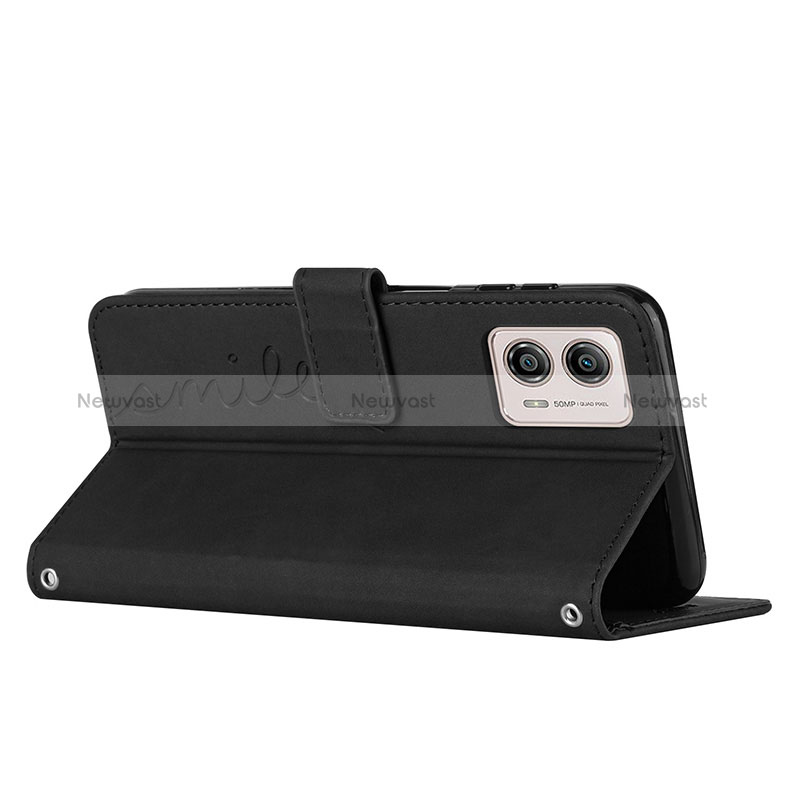 Leather Case Stands Flip Cover Holder Y03X for Motorola Moto G53j 5G