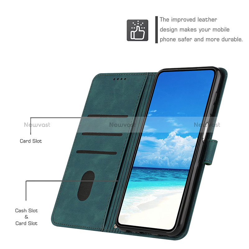 Leather Case Stands Flip Cover Holder Y03X for Oppo A16