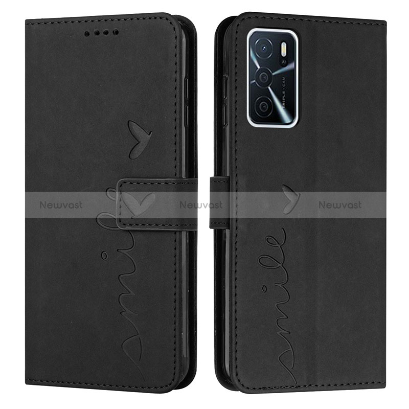 Leather Case Stands Flip Cover Holder Y03X for Oppo A54s