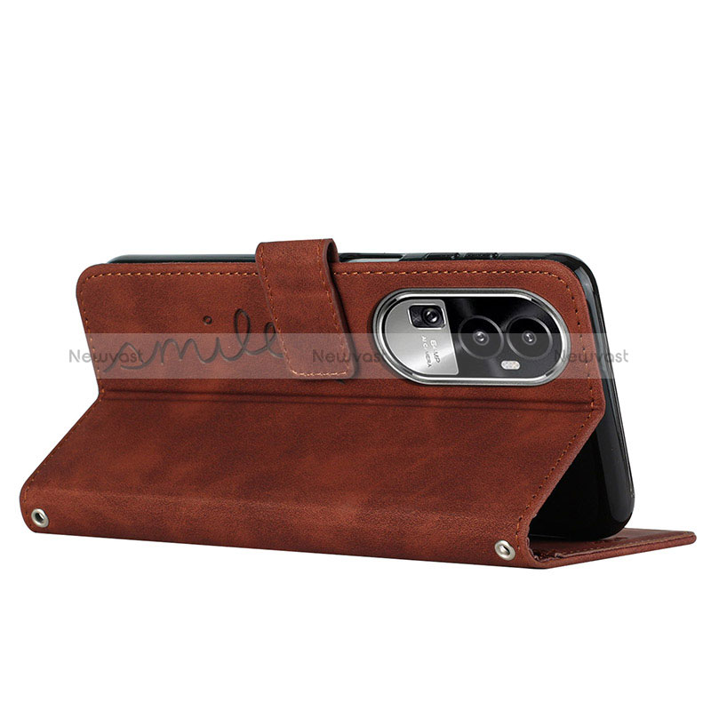 Leather Case Stands Flip Cover Holder Y03X for Oppo Reno10 Pro+ Plus 5G