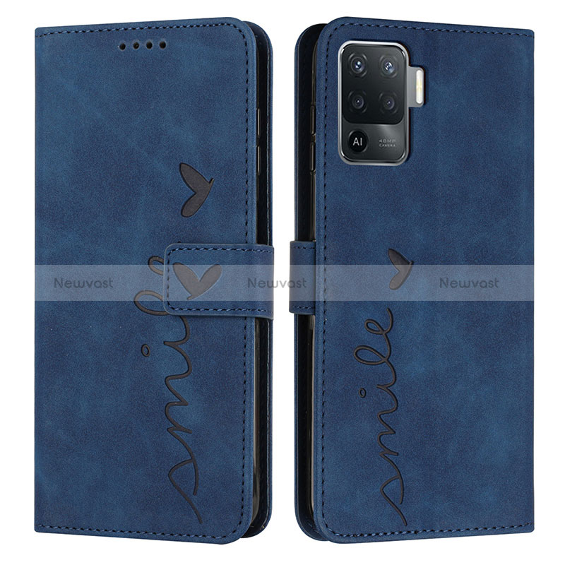 Leather Case Stands Flip Cover Holder Y03X for Oppo Reno5 F