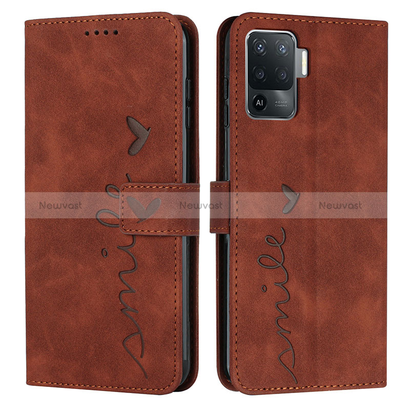 Leather Case Stands Flip Cover Holder Y03X for Oppo Reno5 F
