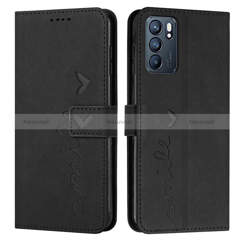 Leather Case Stands Flip Cover Holder Y03X for Oppo Reno6 5G