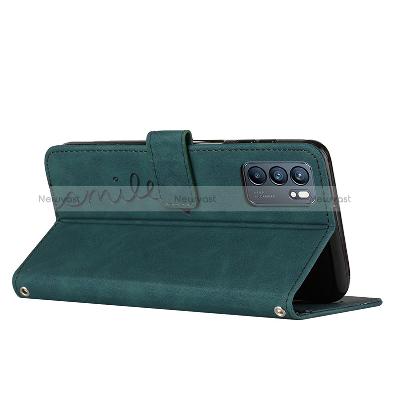 Leather Case Stands Flip Cover Holder Y03X for Oppo Reno6 5G
