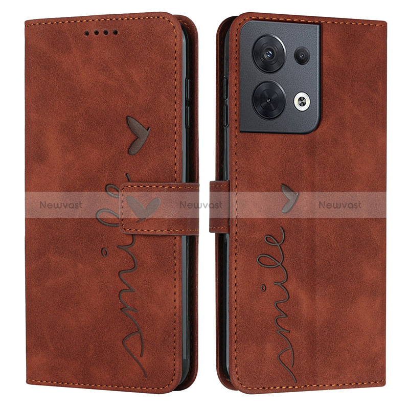 Leather Case Stands Flip Cover Holder Y03X for Oppo Reno8 5G