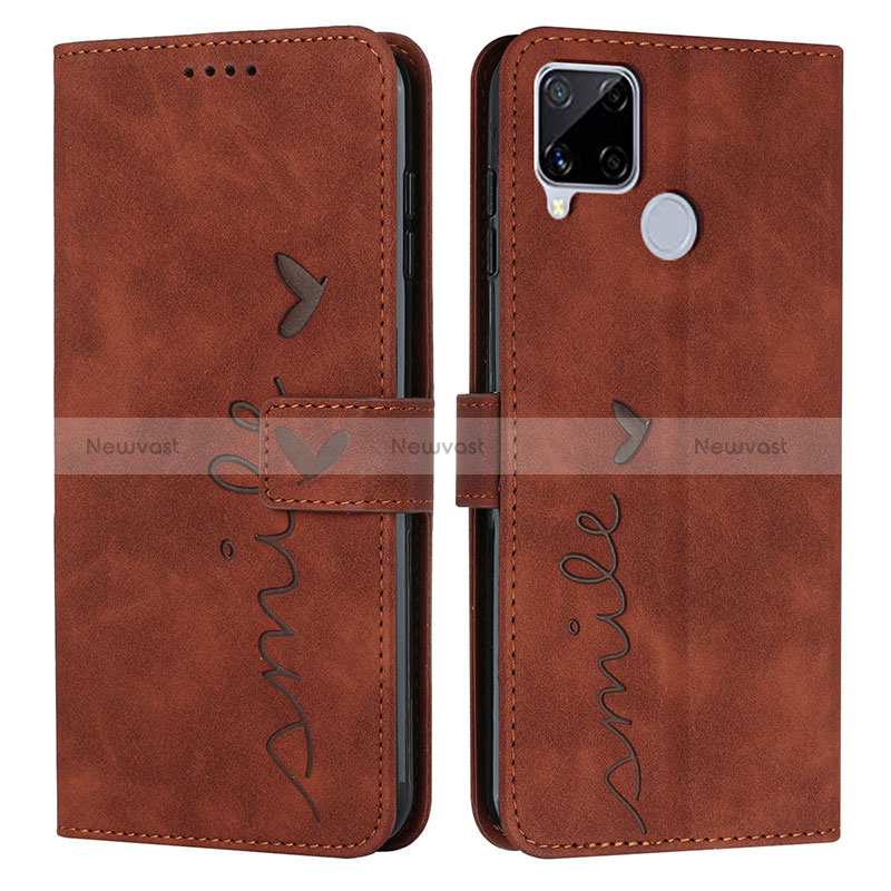 Leather Case Stands Flip Cover Holder Y03X for Realme C25S