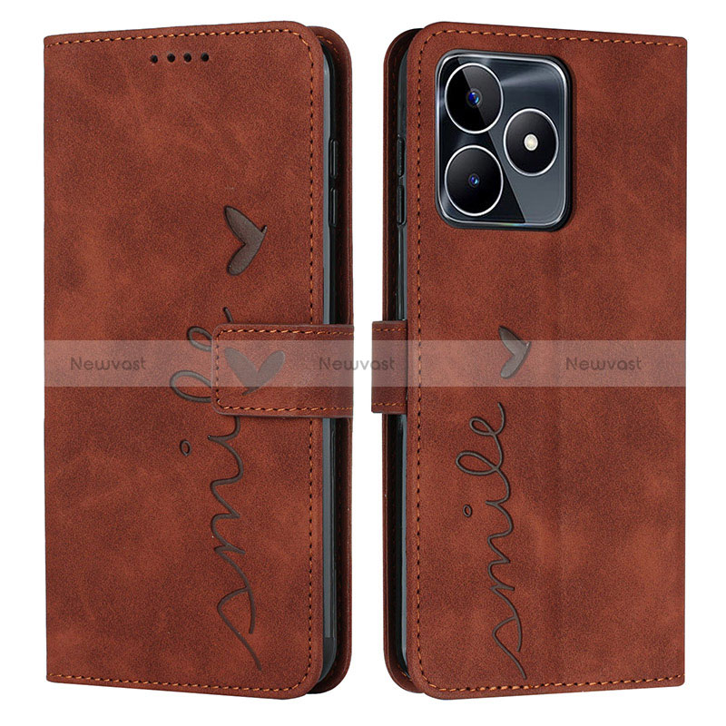 Leather Case Stands Flip Cover Holder Y03X for Realme C67