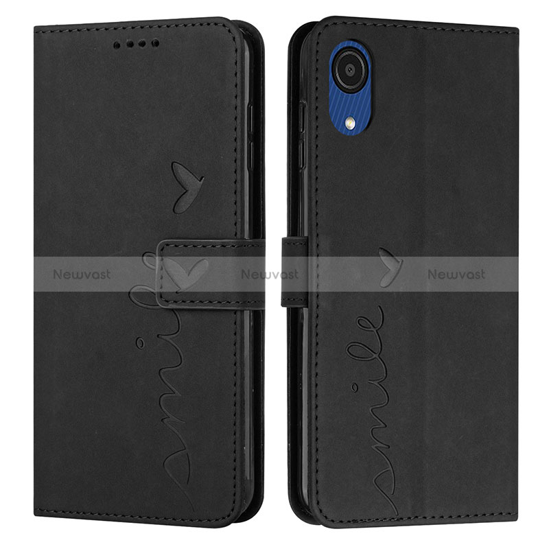 Leather Case Stands Flip Cover Holder Y03X for Samsung Galaxy A03 Core