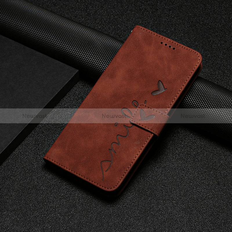 Leather Case Stands Flip Cover Holder Y03X for Xiaomi Mi 13 Pro 5G Brown