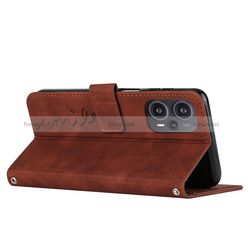 Leather Case Stands Flip Cover Holder Y03X for Xiaomi Poco F5 5G