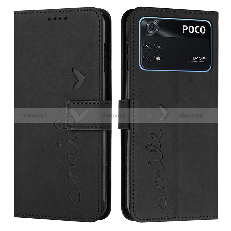 Leather Case Stands Flip Cover Holder Y03X for Xiaomi Poco M4 Pro 4G