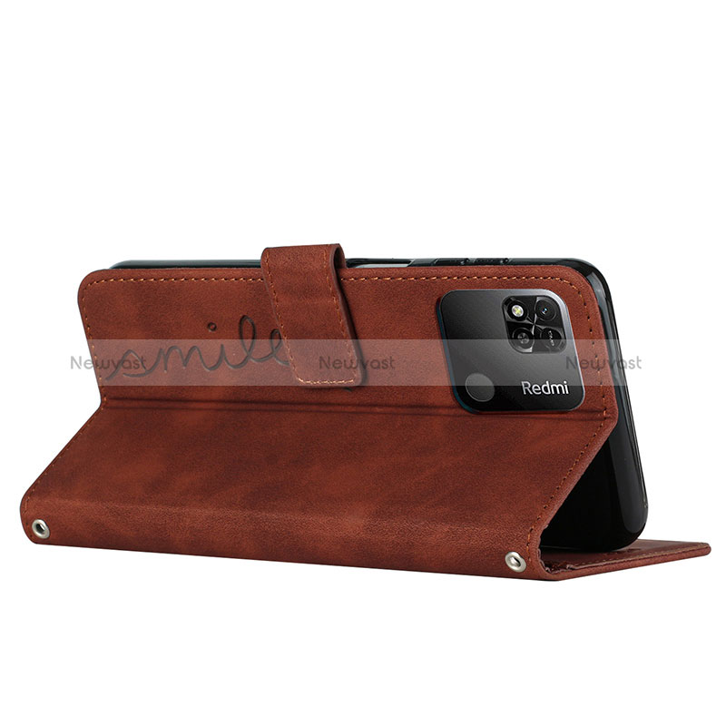 Leather Case Stands Flip Cover Holder Y03X for Xiaomi Redmi 10C 4G