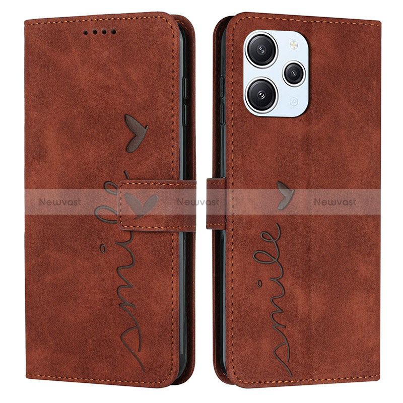 Leather Case Stands Flip Cover Holder Y03X for Xiaomi Redmi 12 4G