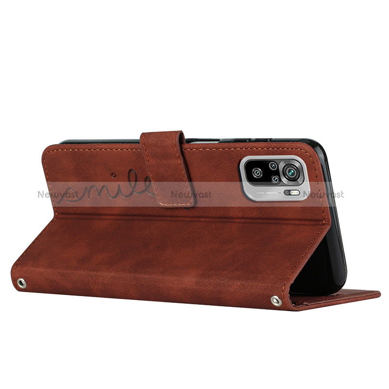 Leather Case Stands Flip Cover Holder Y03X for Xiaomi Redmi Note 10 4G