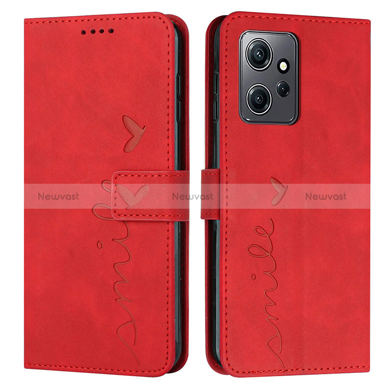 Leather Case Stands Flip Cover Holder Y03X for Xiaomi Redmi Note 12 4G Red