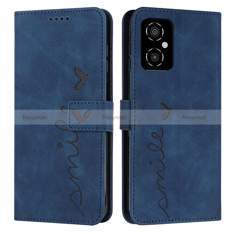 Leather Case Stands Flip Cover Holder Y03X for Xiaomi Redmi Note 12R Pro 5G Blue