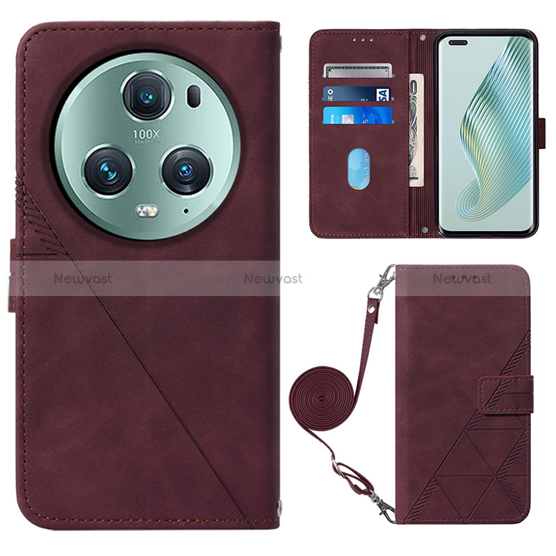 Leather Case Stands Flip Cover Holder Y04B for Huawei Honor Magic5 Pro 5G