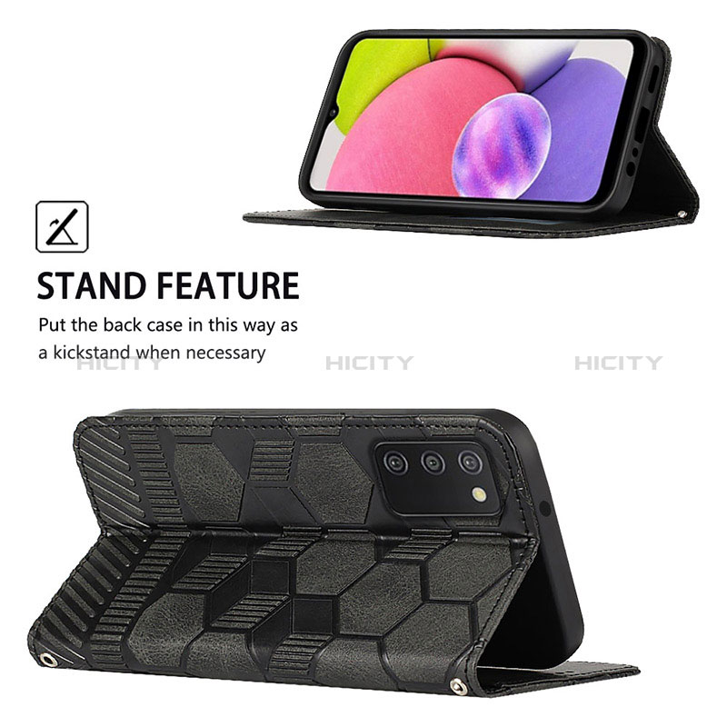 Leather Case Stands Flip Cover Holder Y04B for Samsung Galaxy A03s