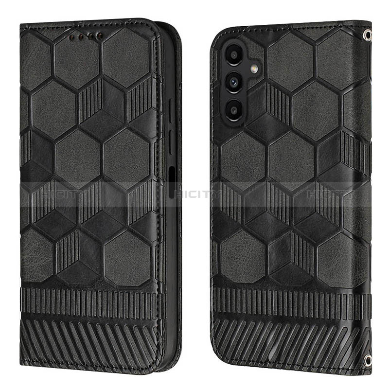 Leather Case Stands Flip Cover Holder Y04B for Samsung Galaxy A04s Black