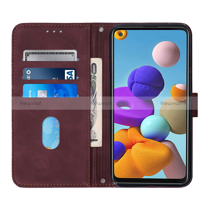 Leather Case Stands Flip Cover Holder Y04B for Samsung Galaxy A21s