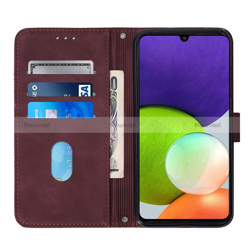 Leather Case Stands Flip Cover Holder Y04B for Samsung Galaxy A22 4G