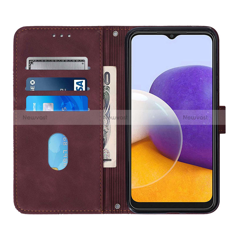 Leather Case Stands Flip Cover Holder Y04B for Samsung Galaxy A22 5G