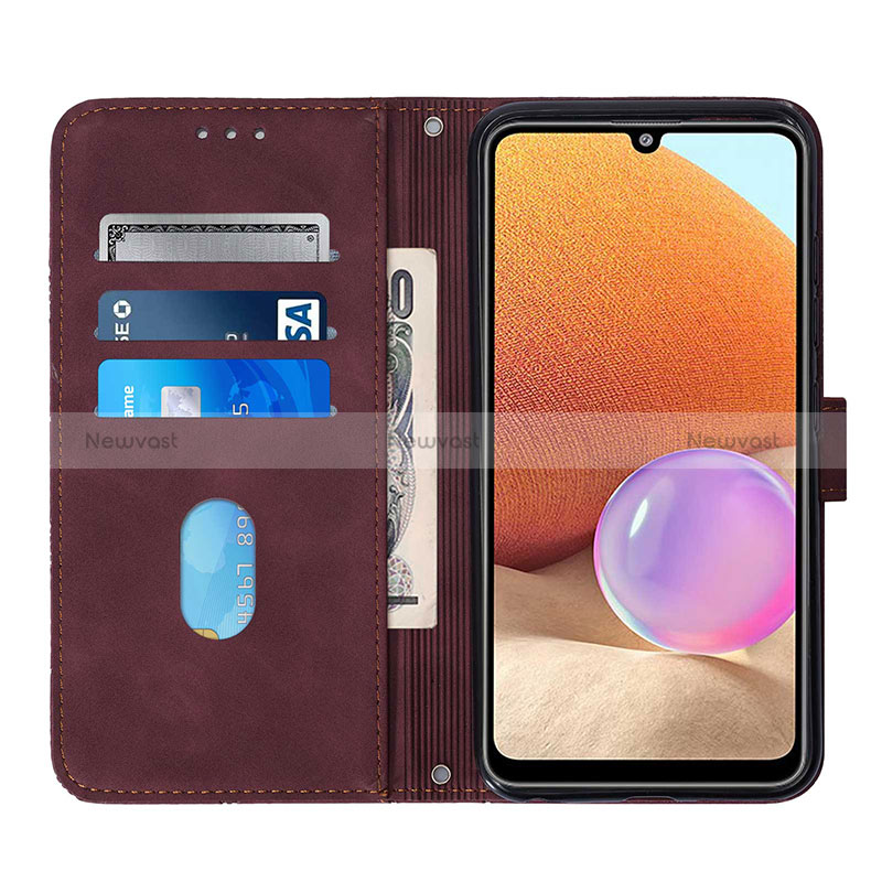 Leather Case Stands Flip Cover Holder Y04B for Samsung Galaxy A32 4G