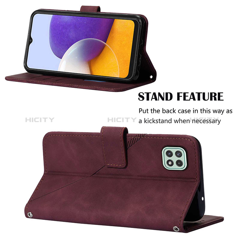 Leather Case Stands Flip Cover Holder Y04B for Samsung Galaxy F42 5G