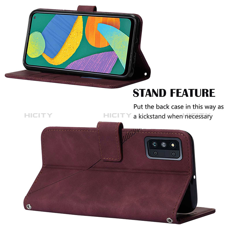 Leather Case Stands Flip Cover Holder Y04B for Samsung Galaxy F52 5G