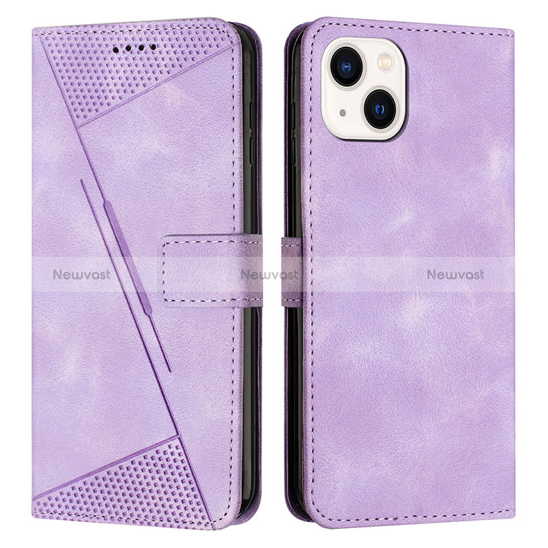 Leather Case Stands Flip Cover Holder Y04X for Apple iPhone 14 Plus Purple