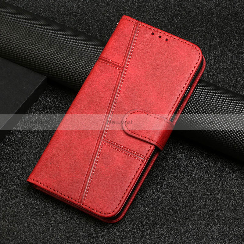 Leather Case Stands Flip Cover Holder Y04X for Google Pixel 7 Pro 5G Red