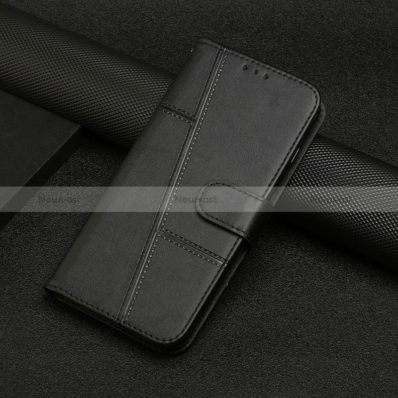 Leather Case Stands Flip Cover Holder Y04X for Motorola Moto Edge 30 Neo 5G Black