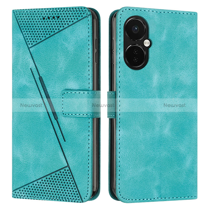 Leather Case Stands Flip Cover Holder Y04X for OnePlus Nord CE 3 Lite 5G Green