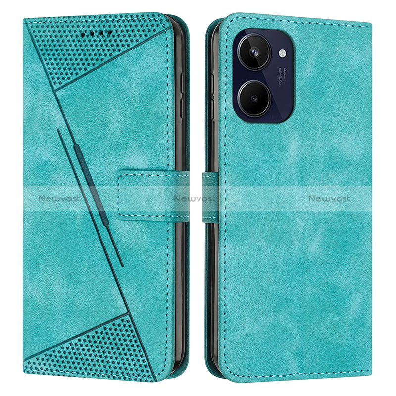 Leather Case Stands Flip Cover Holder Y04X for Realme 10 4G Green