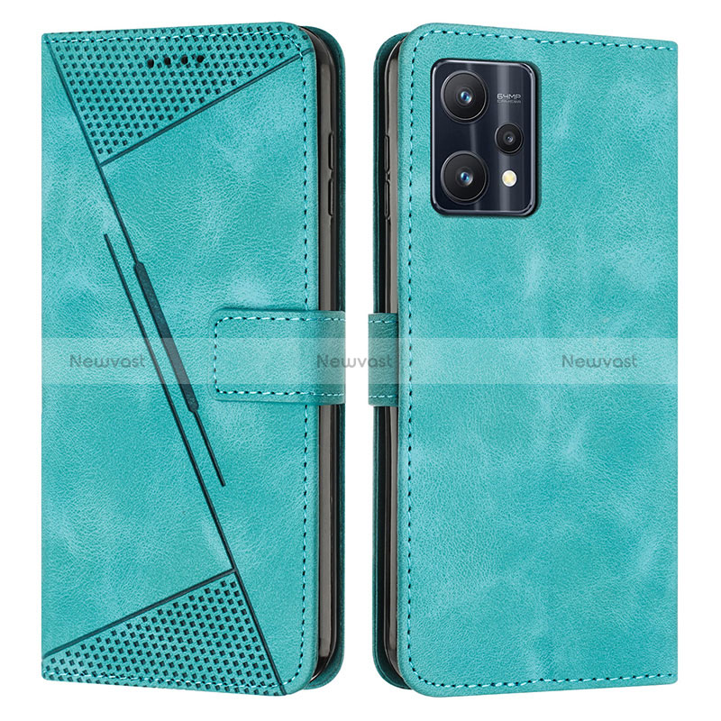 Leather Case Stands Flip Cover Holder Y04X for Realme 9 Pro 5G Green