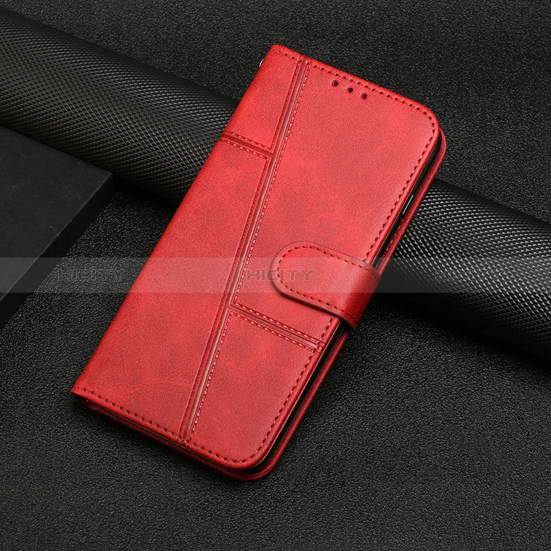 Leather Case Stands Flip Cover Holder Y04X for Samsung Galaxy A03s Red