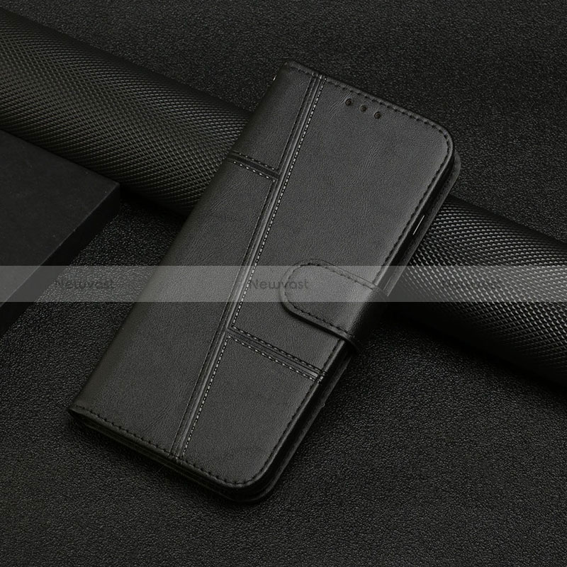 Leather Case Stands Flip Cover Holder Y04X for Xiaomi Redmi Note 12 Turbo 5G Black