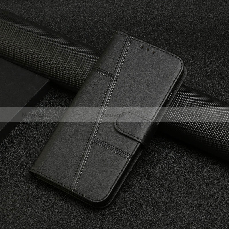 Leather Case Stands Flip Cover Holder Y04X for Xiaomi Redmi Note 12S Black