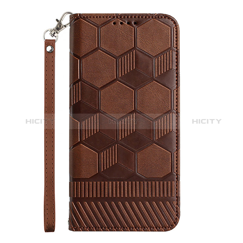 Leather Case Stands Flip Cover Holder Y05B for Samsung Galaxy A03s Brown