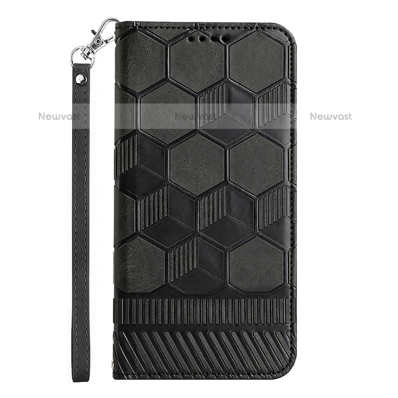 Leather Case Stands Flip Cover Holder Y05B for Samsung Galaxy A23 5G Black